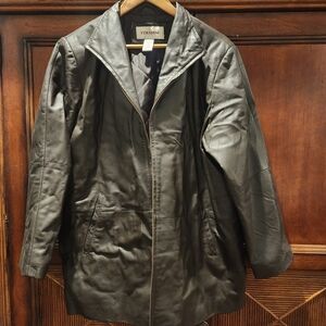 Veranesi Womens Brown Leather Outerwear Size 18w